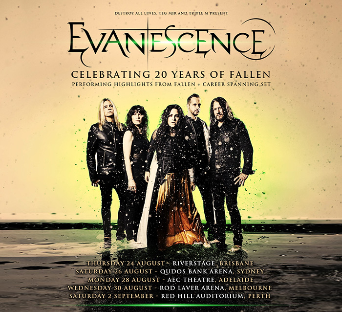Evanescence Celebrating 20 years of Fallen Australian Tour in Adelaide 澳洲巡演 阿德莱德演唱会