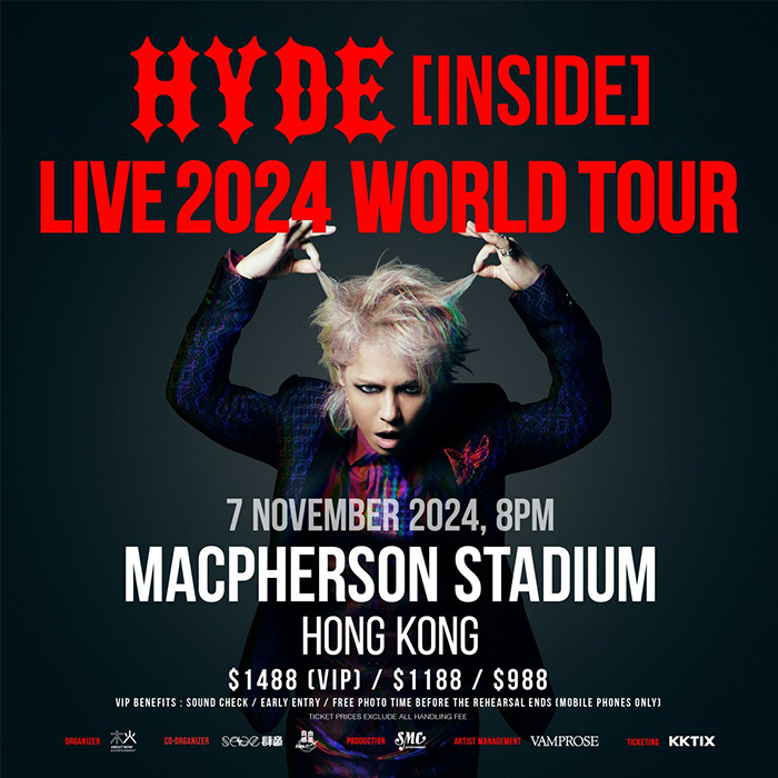 HYDE 「INSIDE」LIVE 2024 WORLD TOUR IN HONG KONG 宝井秀人 香港演唱会